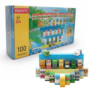 Bloques Magnéticos Imantados Italians de Construcción Educativo 100 Piezas