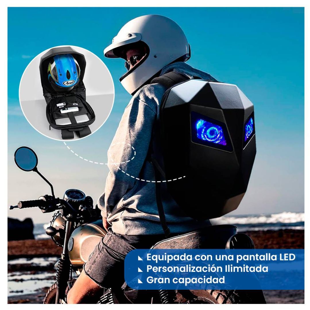 Mochila LED Inteligente para motociclistas