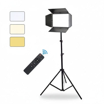 Panel Luz LED RL1200 Iluminación de Estudio Fotografía + Trípode + Control Remoto