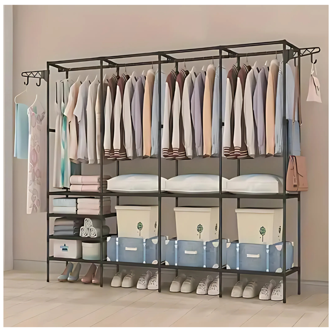 Ropero Colgador Organizador de Ropa 4 Cuerpos 173x213x36cm