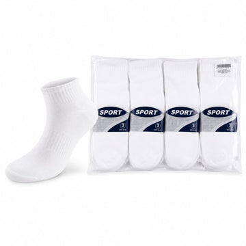 Pack x12 Pares de Medias Cortas Blancas Deportivas SPORT Talla 40-46