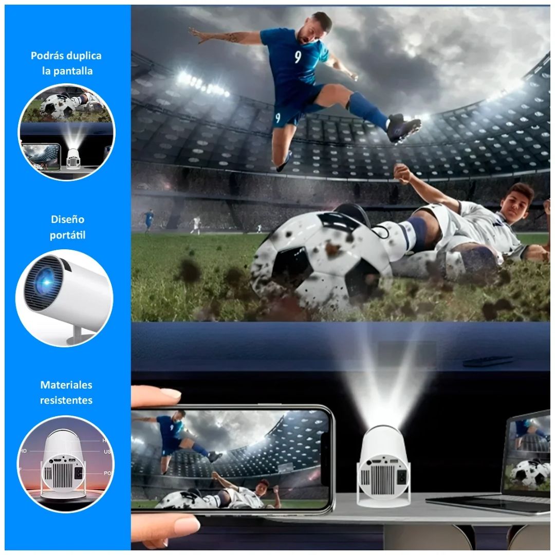 Proyector Smart 4K HY300 Android11 Wifi Bluetooth 150"+Aplicaciones