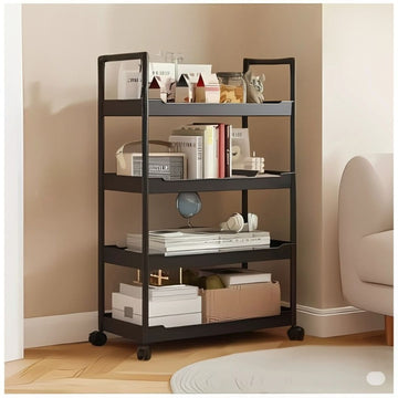 Carrito Organizador de Cocina Multiusos 4 Niveles con Ruedas 104x57x28cm