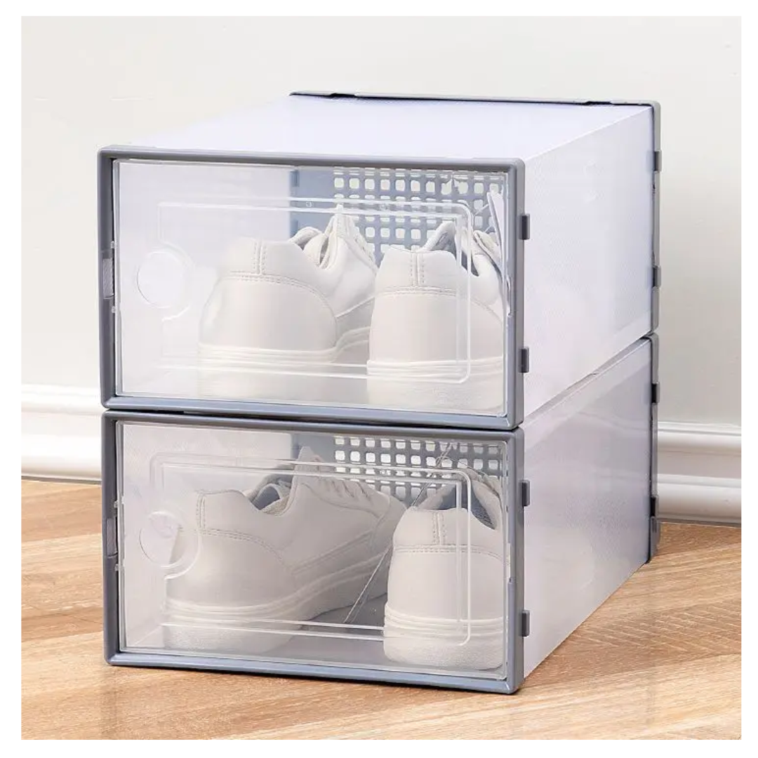 Set 6 Cajas Organizador de Zapatos reforzado con doble tapa