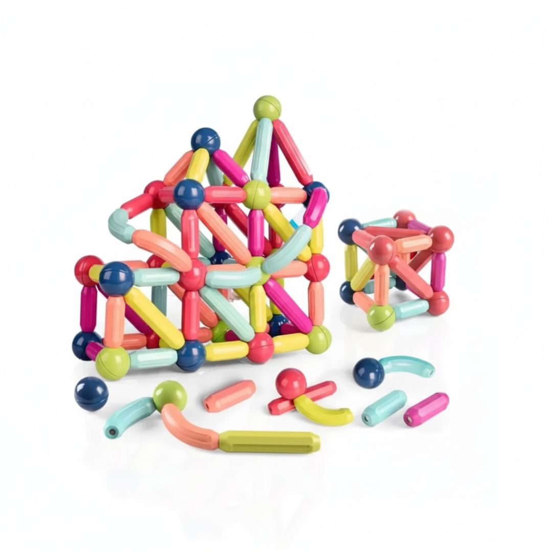 Bloques Magnéticos Imantados de Construcción Educativo 64 Piezas