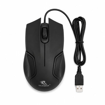 Mouse Óptico Gamer USB Yelandar Ergonómico 3200 DPI Ajustable