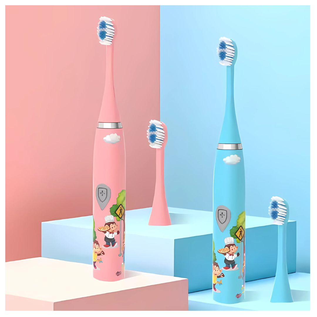 Cepillo de Dientes Electrico Inteligente para Niños + 2 Cabezales de Repuesto