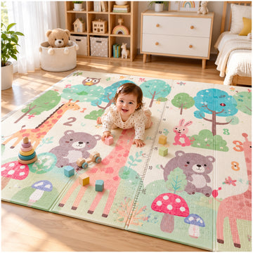 Piso Tapete Infantil Acolchado Antideslizante 200x180cm Bebés y Niños Diseño Aleatorio
