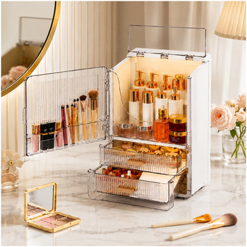 Organizador de Maquillaje y Cosméticos de Acrílico Gran Capacidad 2 Cajones