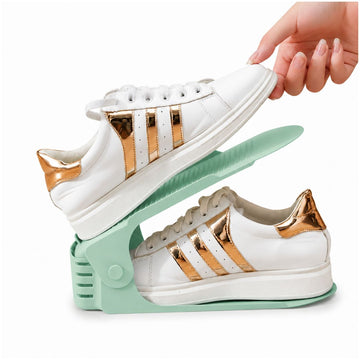 Pack x10 Organizadores de Zapatos Verde Altura Ajustable Plegable