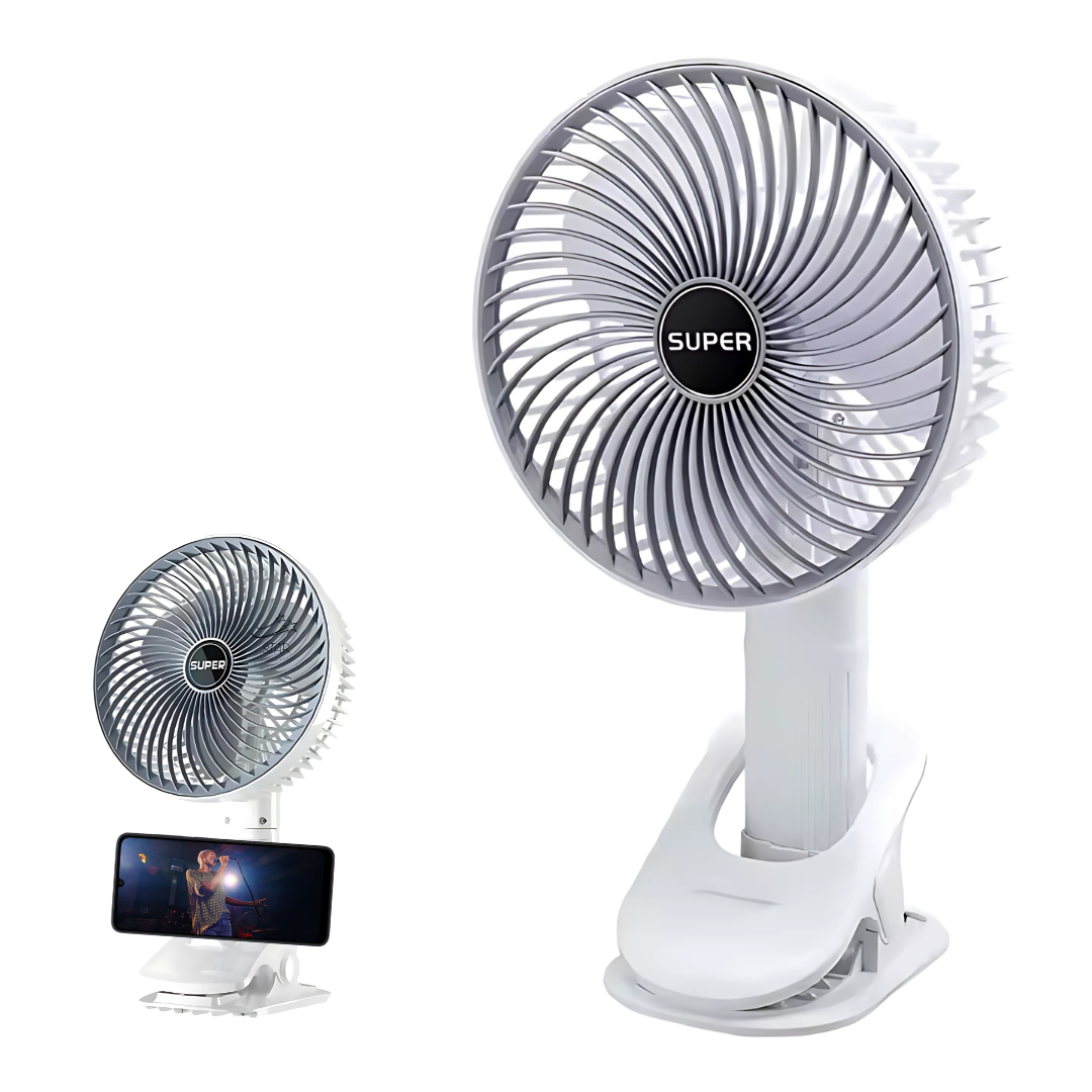 Ventilador Portátil Multifunción Ajustable con Porta Celular