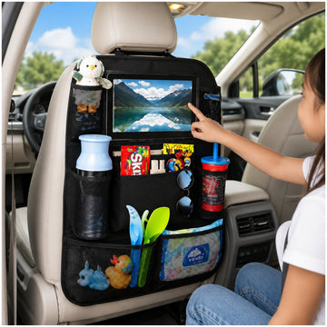 Organizador Multifuncional para Asiento de Auto con Porta Tablet y Múltiples Bolsillos