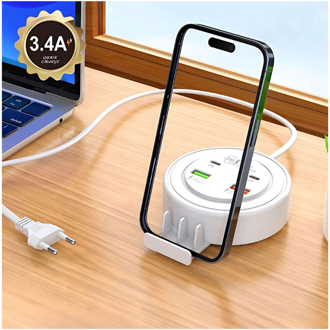 Cargador Multipuerto Hub USB 3.0 Tipo C Base Carga Rápida 4 en 1