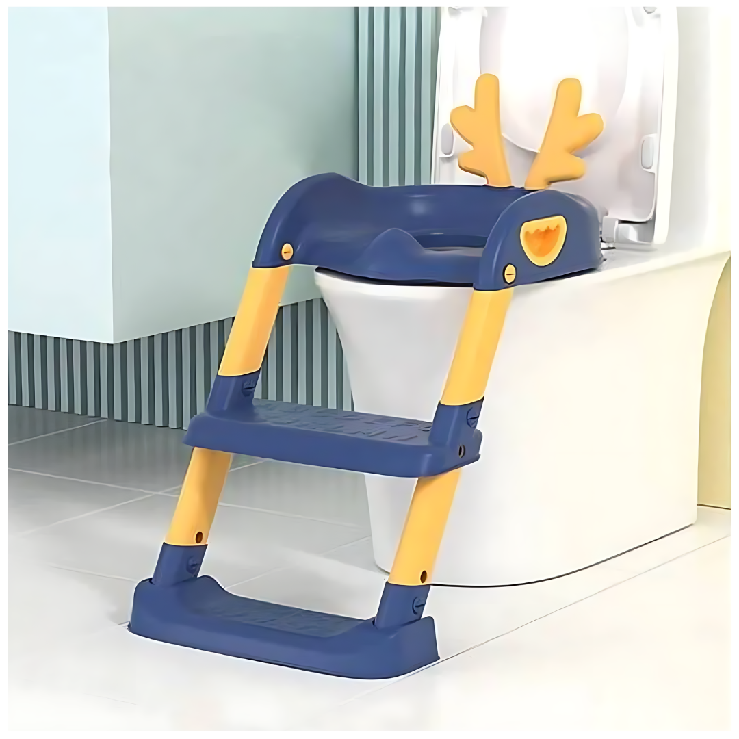 Asiento Baño Entrenamiento para Bebes Regulable Plegable  con Escalera