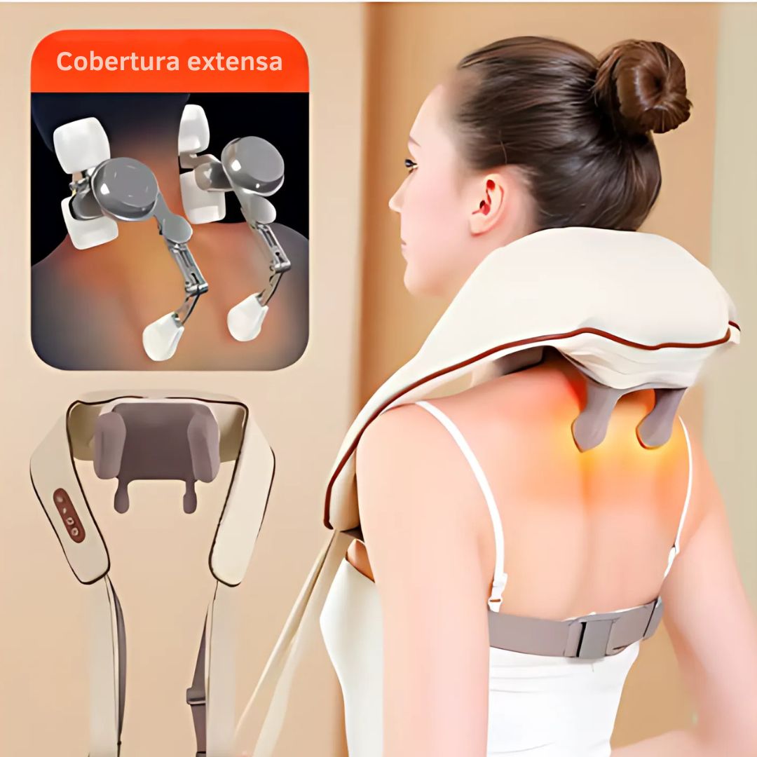 Masajeador Cervical Espalda Cuello Hombros Recargable Multifuncional