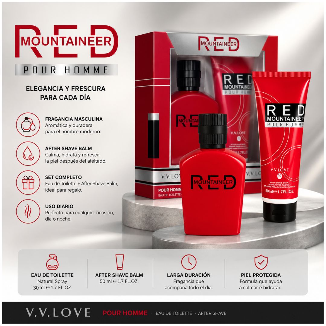 Pack Colonia Hombre Red Mountaineer 30ml con Bálsamo After Shave 50ml
