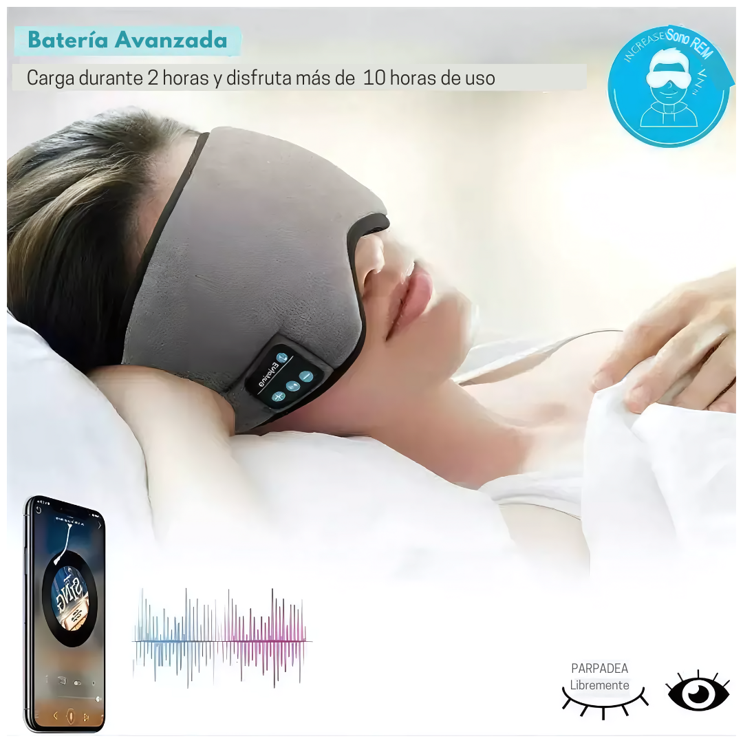 Máscara para Dormir con Audífonos Bluetooth