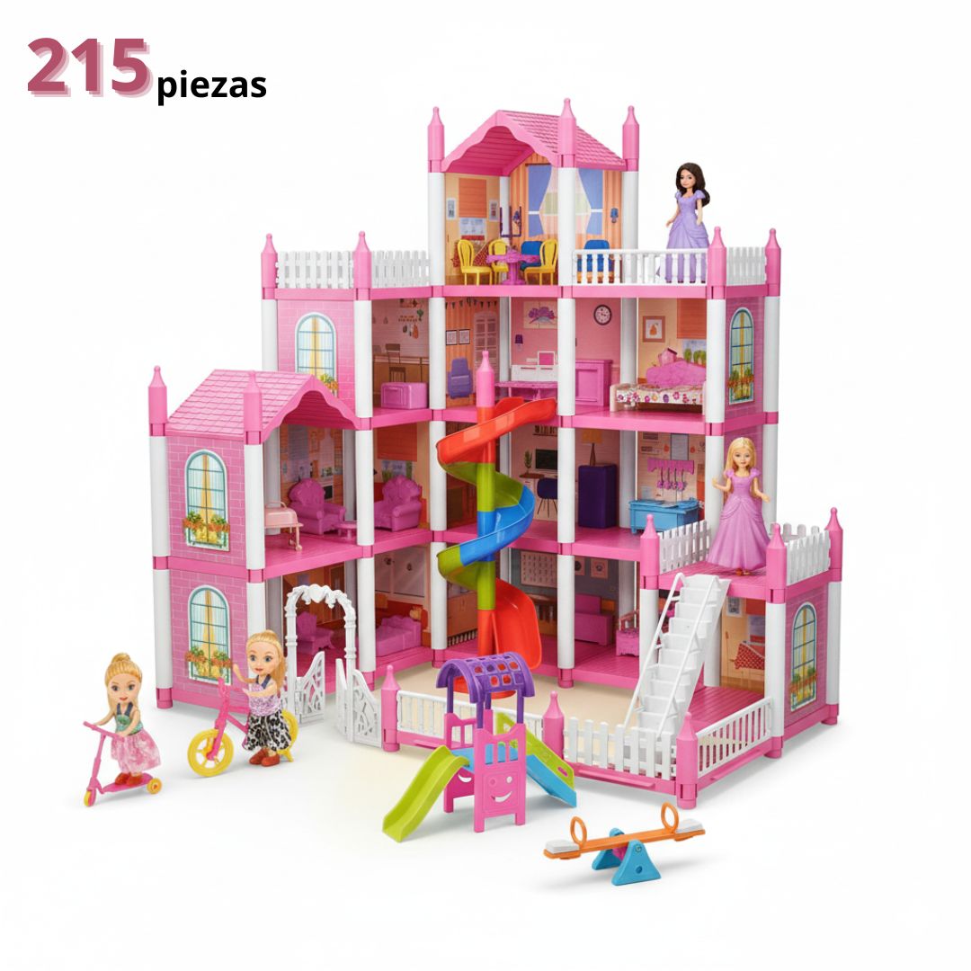 Casa Castillo de Muñecas Dreamly Villa con Luces 215 Piezas Juguete para Niñas