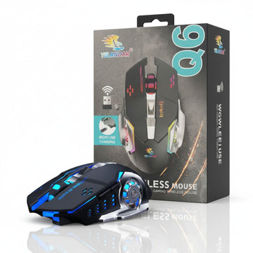 Mouse Gamer Inalámbrico Recargable Yelandar Q6 RGR Ergonómico