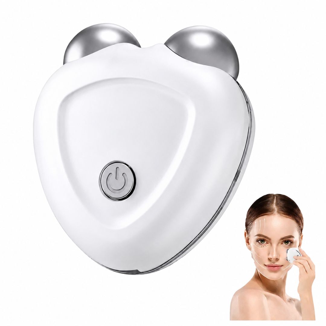 Masajeador Facial de Microcorriente Recargable Doble Cabezal Para Arrugas Flacidez