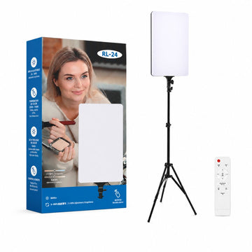 Lámpara Panel luz Led RL-24 Fotografía Profesional + Trípode + Control Remoto