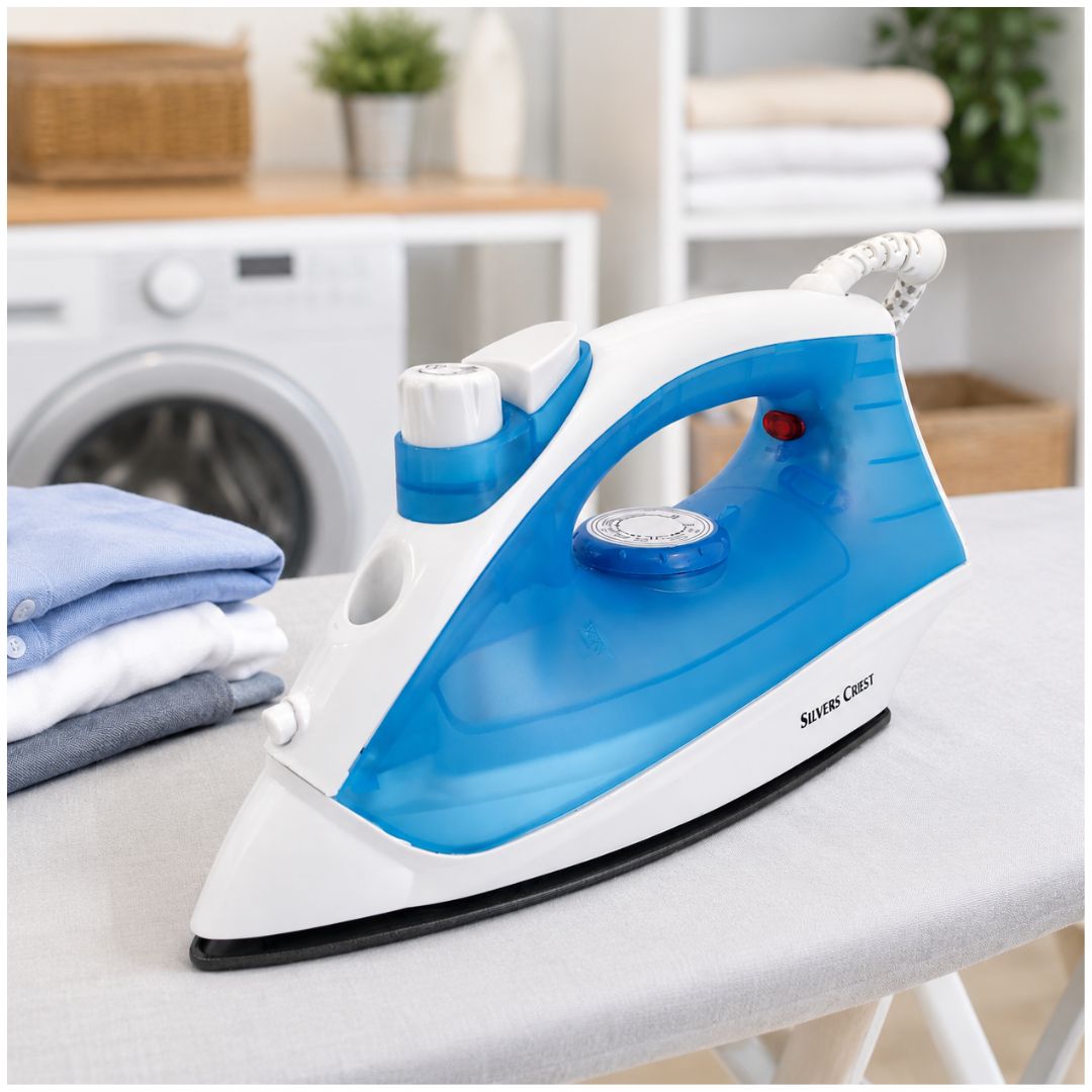 Plancha a Vapor Eléctrica 1400W Con Rocío Fino Base Antiadherente SC-9729