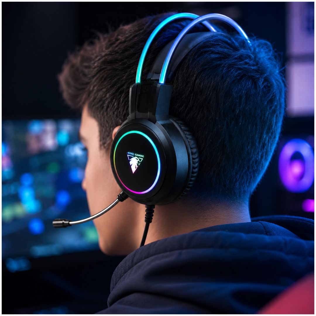 Audífonos Gamer RGB con Micrófono Incorporado GH-563 Tipo Vincha Jack 3.5mm + USB