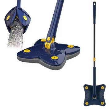 Trapeador Giratorio 360° de Microfibra Super Absorbente Exprime sin Contacto