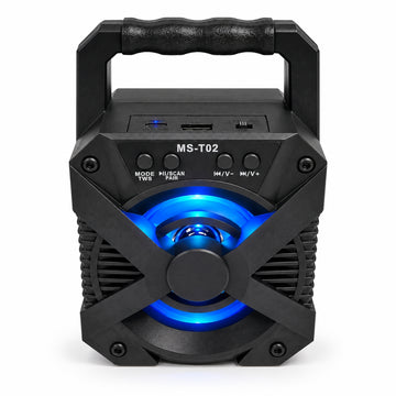 Parlante Bluetooth Portátil MS-T02 5W con Luces RGB Radio FM USB y TWS
