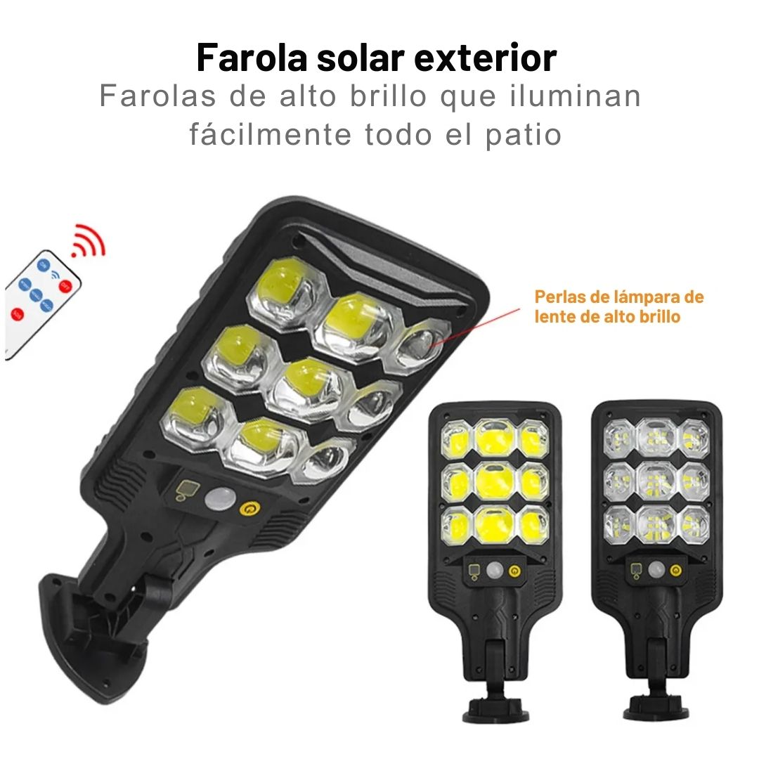 Lámpara Reflector con Panel Solar HS-8037 Impermeable con Sensor + Control Remoto