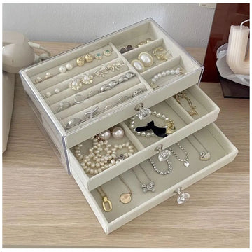 Joyero Organizador de Joyas y Accesorios 3 Niveles Acrílico