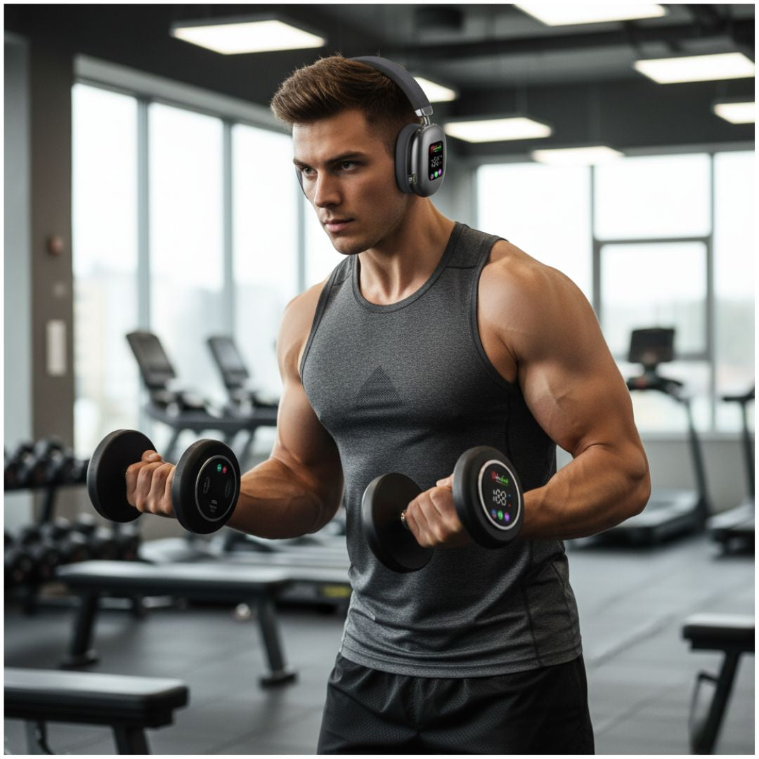 Audífonos Inalámbricos Bluetooth AKZ 616BT Vincha Ajustable con Pantalla Digital