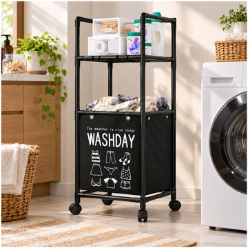 Estante Organizador Multiusos para Lavandería con Cesto 105x42x32cm