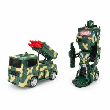 Juguete Transformer Figura Transformación Robot Camión Militar Lanza Cohete