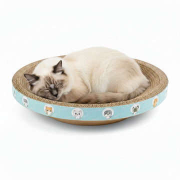 Cama Rascador Redondo para Gato Corrugado de Alta Densidad 45x45cm