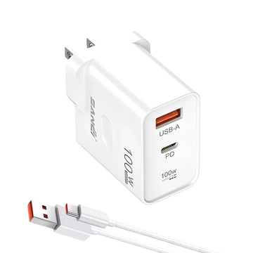 Cargador SANCI SC-T1171T Carga Rápida 100W Dual Tipo C + USB