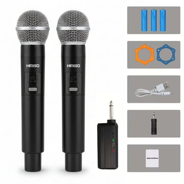 Pack x2 Micrófono Inalámbrico Doble Recargable KIMISO KMS-901MC Karaoke