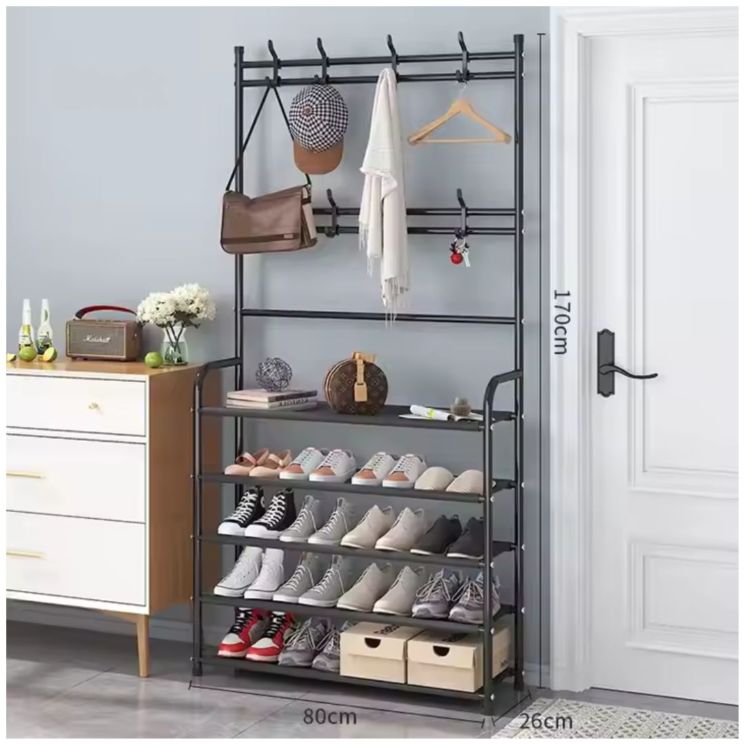 Estante Organizador Zapatera Multiusos de Metal Premium 5 Niveles 170x80x26cm