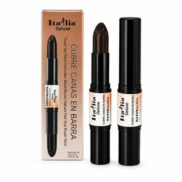 Cubre Canas en Barra Italia Deluxe 2 en 1 Retoque de Raíces y Canas Negro y Marrón
