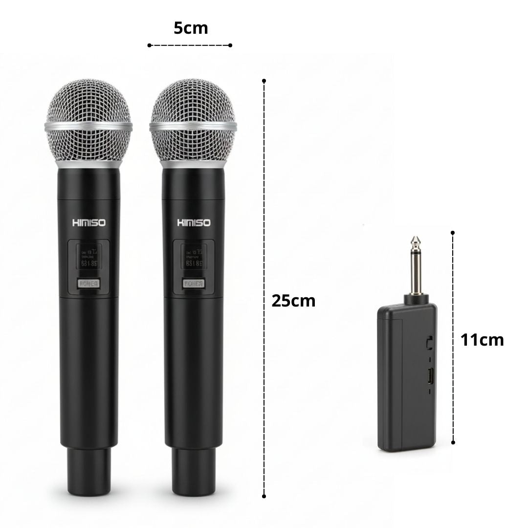 Pack x2 Micrófono Inalámbrico Doble Recargable KIMISO KMS-901MC Karaoke