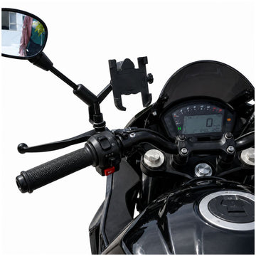 Soporte Celular de Aluminio para Moto con Cargador Carga Rápida USB