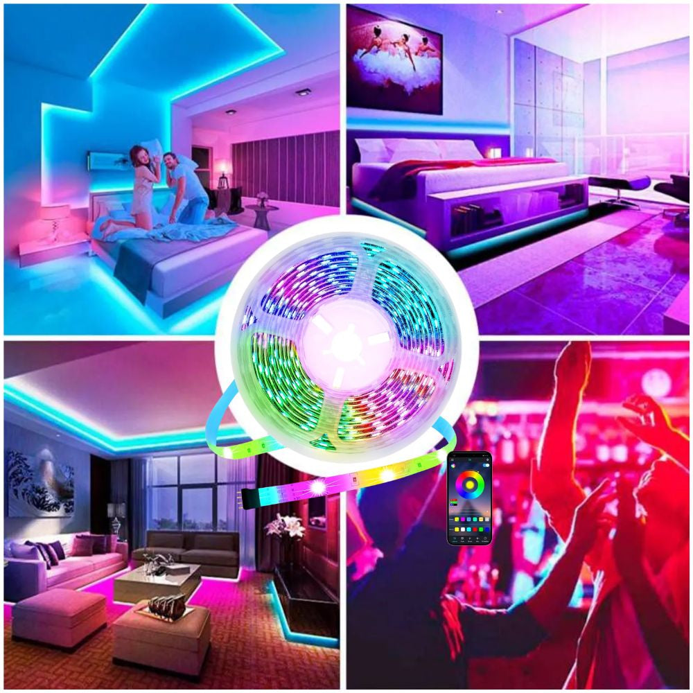 Cinta Luz LED RGB  x 10 metros con Conector USB y Control Remoto