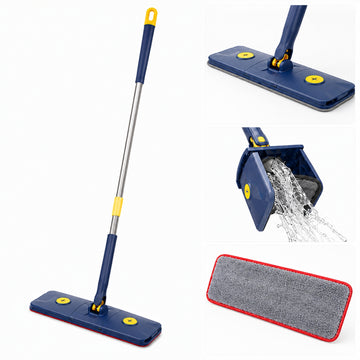 Trapeador Plano Autolimpiante con Microfibra Exprime sin Contacto Mopa 360°