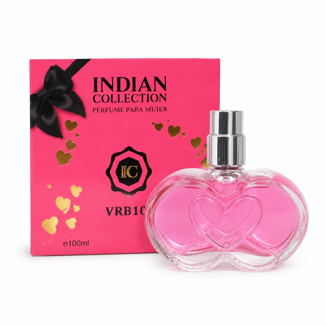 Perfume para Mujer 100ml Indian Collection VRB101 con Frasco de Corazones