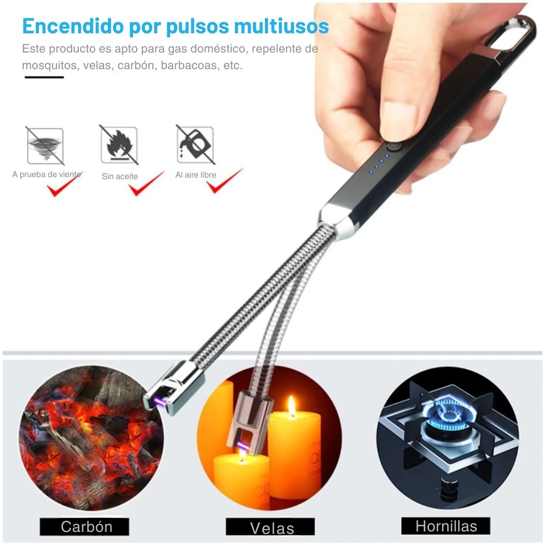 Encendedor Eléctrico de Cocina Recargable USB Color Aleatorio