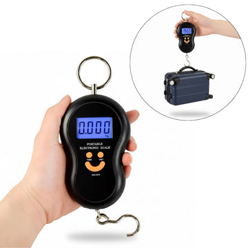 Balanza Electrónica Digital de Mano Hasta 50kg Multiusos Báscula Maleta de Viaje