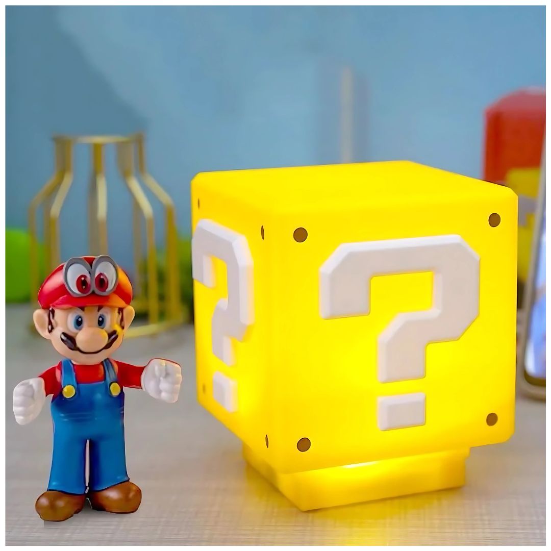 Lámpara Cubo Mario Bros Recargable USB con Sonidos