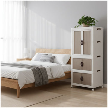 Organizador Ropero Armario Zapatera Multifuncional Plegable Acrílico 125.5x55.5x32cm