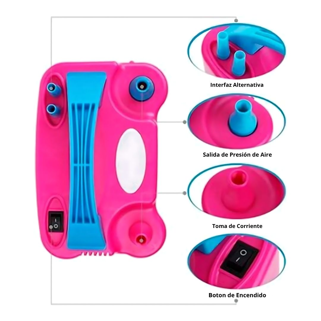 Inflador de Globos Eléctrico Portátil de 600W para Decoración Infantil