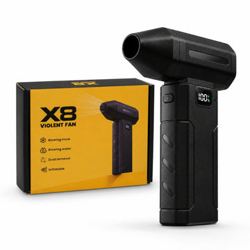 Soplador Turbo Portátil X8 Recargable USB 5 Niveles de Potencia Pantalla Digital